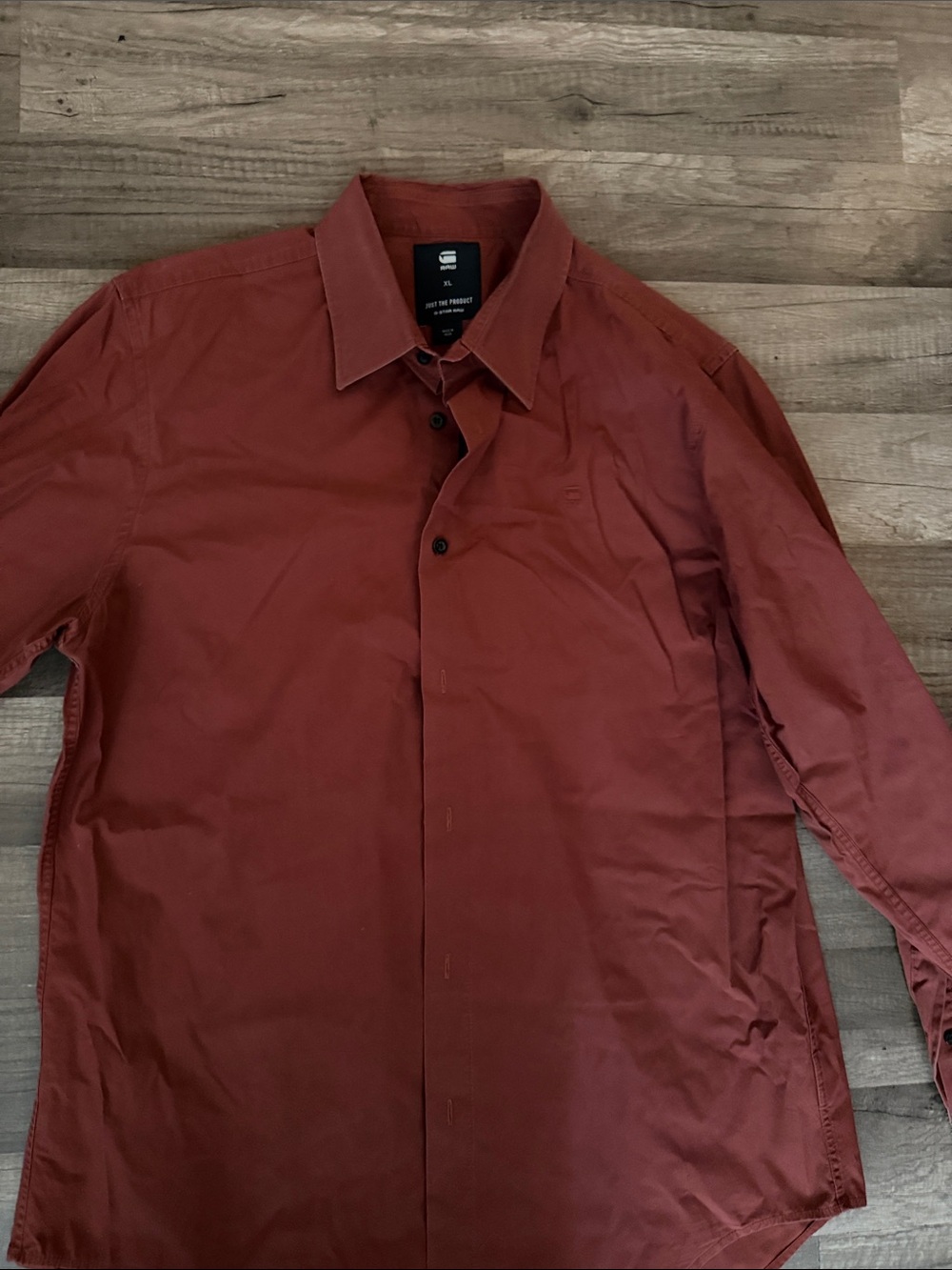 G-Star Men's Button-Up Shirt - Rust Red